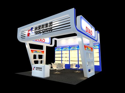 36平米展臺(tái)設(shè)計(jì)制作：三面開(kāi)口/現(xiàn)代/木質(zhì)結(jié)構(gòu)/彩色，為日用品展展商而作（免費(fèi)使用）