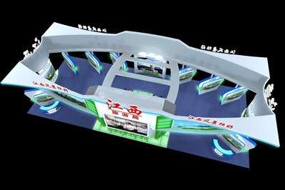 297平米展臺(tái)設(shè)計(jì)制作：四面開口/前衛(wèi)/型材結(jié)構(gòu)/白色，為旅游展展商而作（免費(fèi)使用）