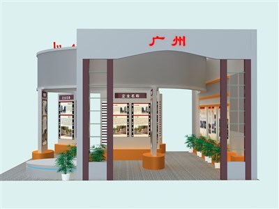 135平米展臺(tái)設(shè)計(jì)制作：三面開(kāi)口/現(xiàn)代/型材結(jié)構(gòu)/灰色，為旅游展展商而作（免費(fèi)使用）