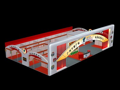 336平米展臺設(shè)計(jì)制作：三面開口/現(xiàn)代/木質(zhì)結(jié)構(gòu)/紅色，為綜合展展商而作（免費(fèi)使用）