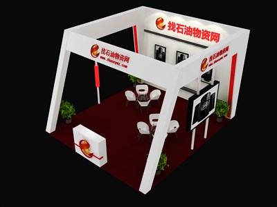42平米展臺(tái)設(shè)計(jì)制作：三面開口/現(xiàn)代/木質(zhì)結(jié)構(gòu)/黑色，為能源展展商而作（免費(fèi)使用）