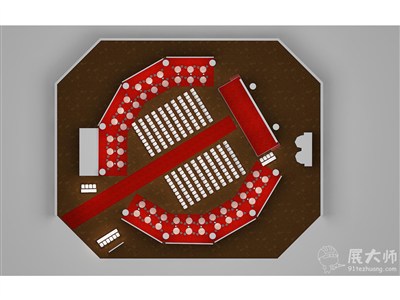 300平米展廳設(shè)計(jì)制作：現(xiàn)代/紅色，產(chǎn)品類展廳-同程光大（免費(fèi)使用）